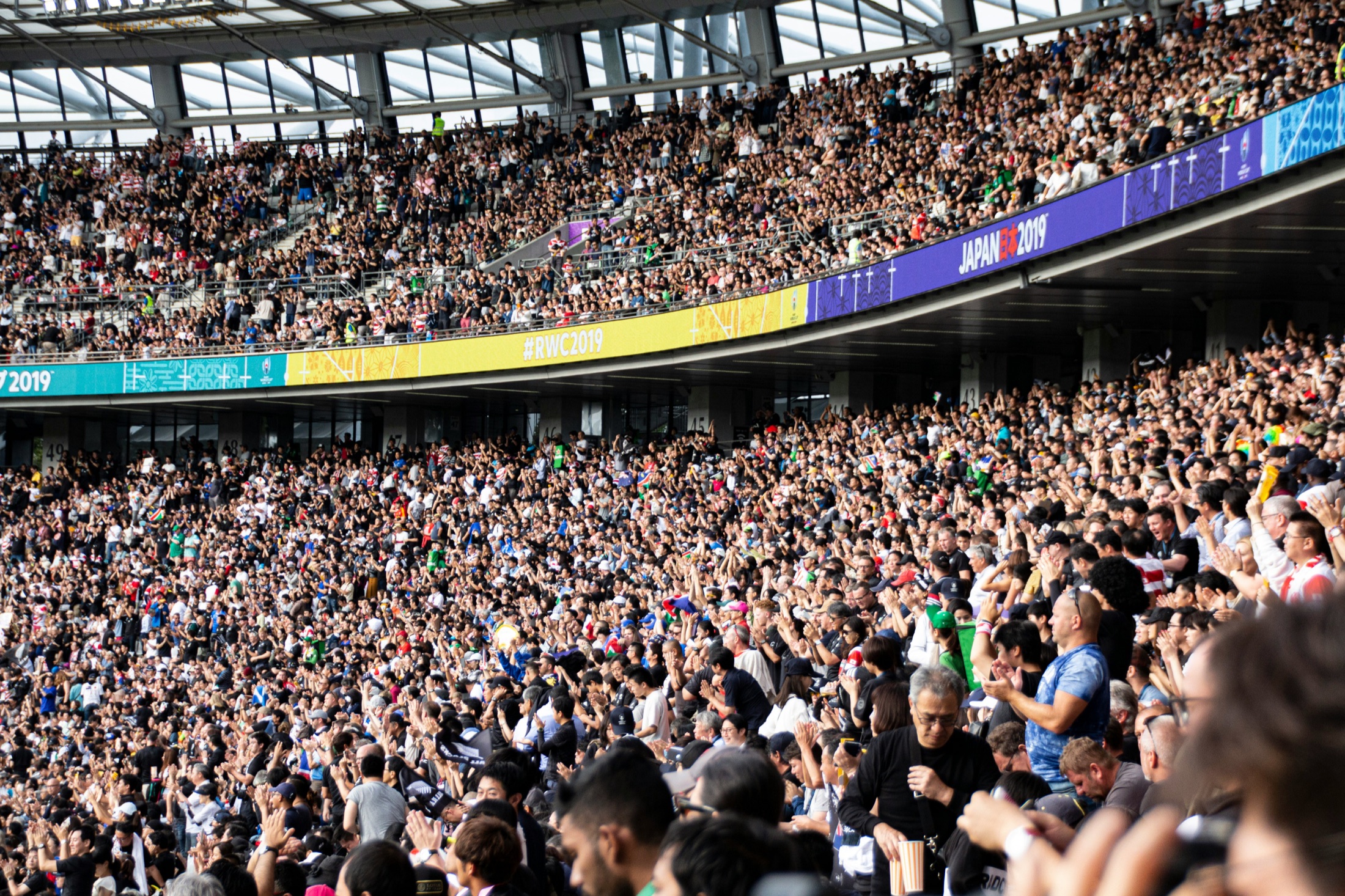 Packed stadium crowd